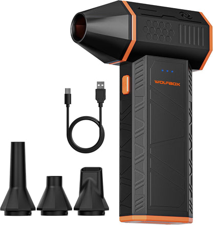 Megaflow 50 Compressed Air Duster-110000Rpm Super Power Electric Air Duster, 3-Gear Adjustable Mini Blower with Fast Charging, Dust Blower for Computer, Keyboard, House, Outdoor and Car