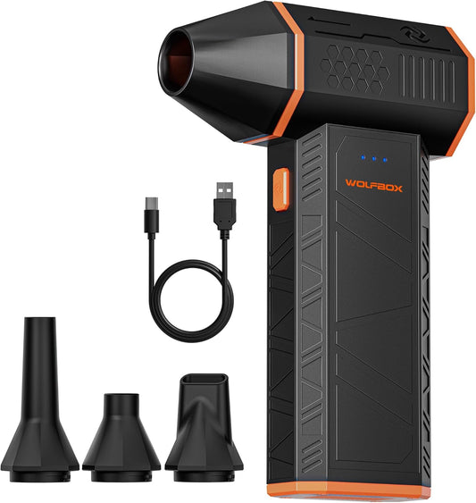 Megaflow 50 Compressed Air Duster-110000Rpm Super Power Electric Air Duster, 3-Gear Adjustable Mini Blower with Fast Charging, Dust Blower for Computer, Keyboard, House, Outdoor and Car